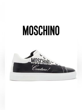 NWT RARE MOSCHINO Logo Print Leather Sneaker